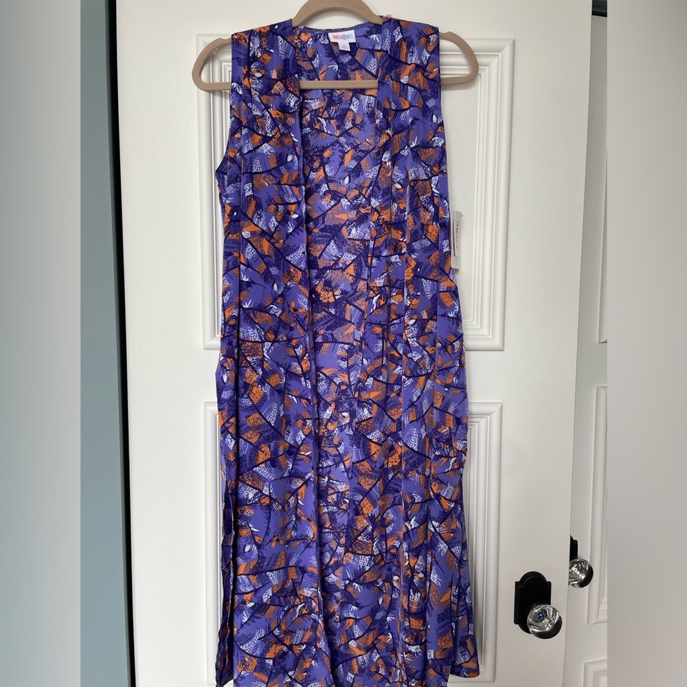 LuLaRoe JOY Vest~Small~Purple/Orange